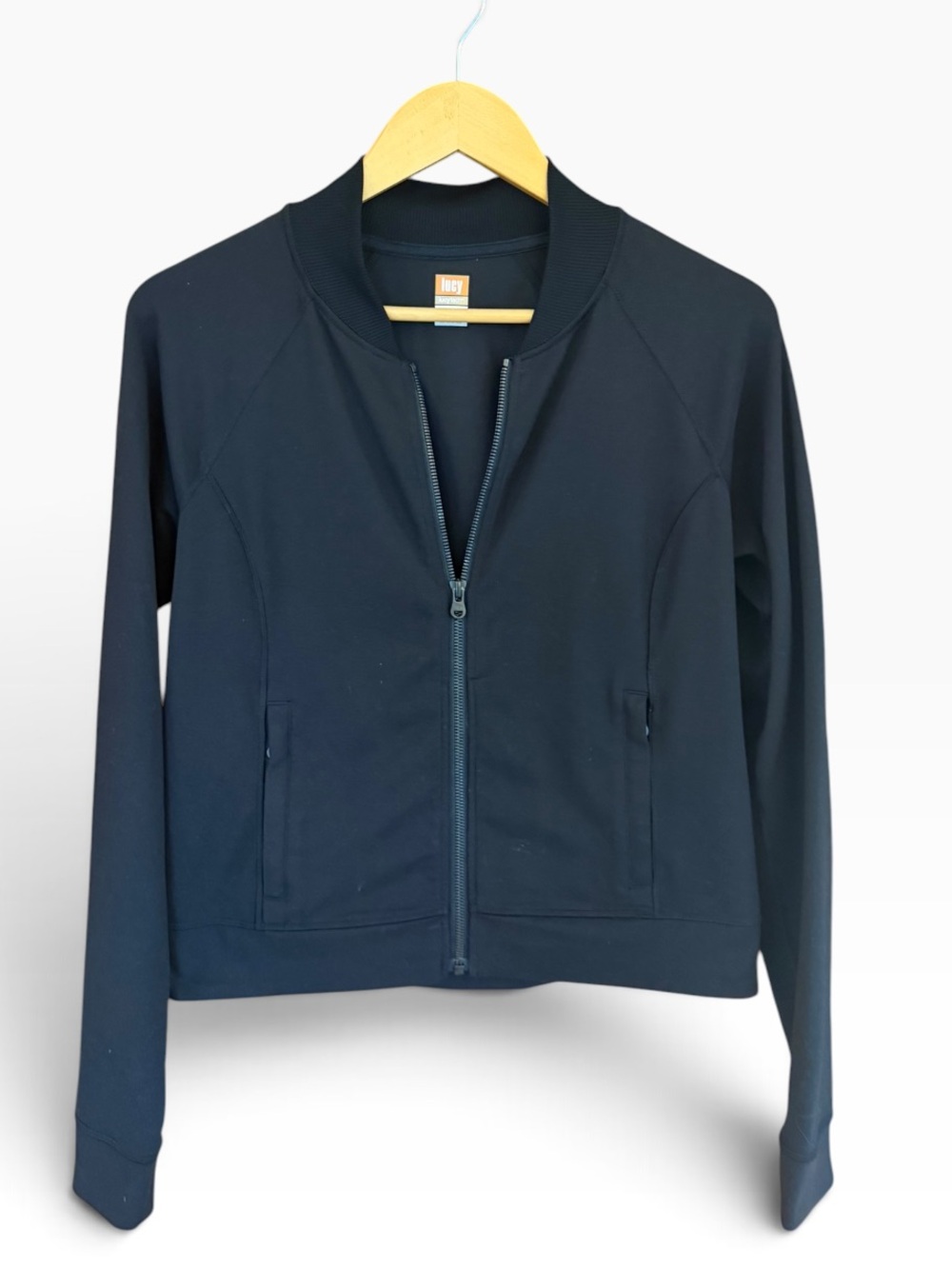 Lucy Tech Women’s Medium Black Full Zip Athletic Yoga Jacket Zip Pockets Size M